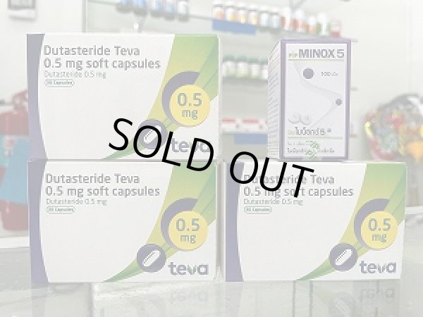 画像1: デュタステリド・テバ 0.5mg（Dutasteride teva 0.5mg）3箱とミノックス5（Minox5）1ボトルのお買い得セット (1)