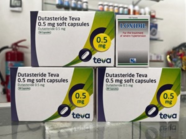 画像1: NEW！デュタステリド・テバ 0.5mg（Dutasteride teva 0.5mg）3箱とロキシジル（LOXIDIL）1ボトルのお買い得セット (1)