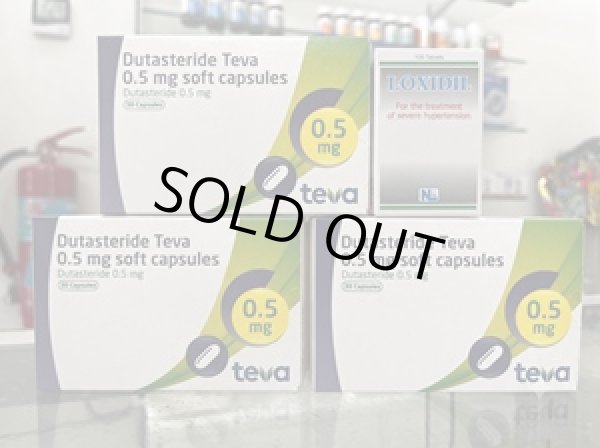 画像1: NEW！デュタステリド・テバ 0.5mg（Dutasteride teva 0.5mg）3箱とロキシジル（ミノタブ5mg）1ボトルのお買い得セット (1)