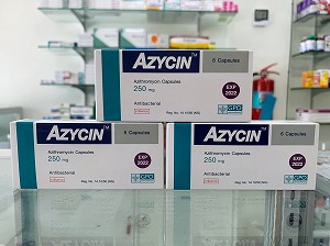 【ネット最安値宣言】アジスロマイシン（AZYCIN）250mg/6錠×3箱