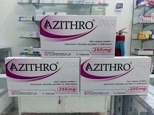 【ネット最安値宣言】アジスロマイシン（AZITHRO）250mg/6錠×3箱