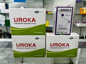 ウロカ 0.5mg（UROKA 0.5mg）×3箱とミノックス5（Minox5）1ボトルのお買い得セット